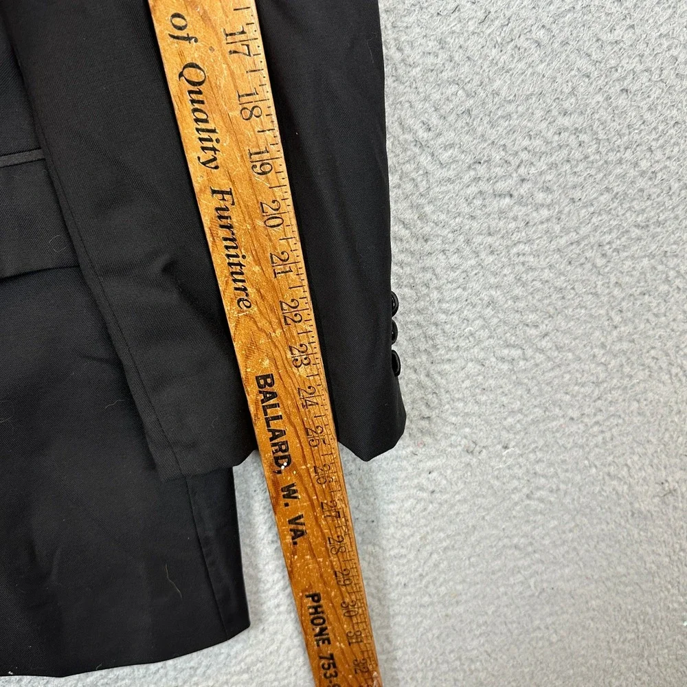 Calvin Klein 2PC Wool Suit Pants Mens 44L 38X30 Black Sport Coat Pleated Formal